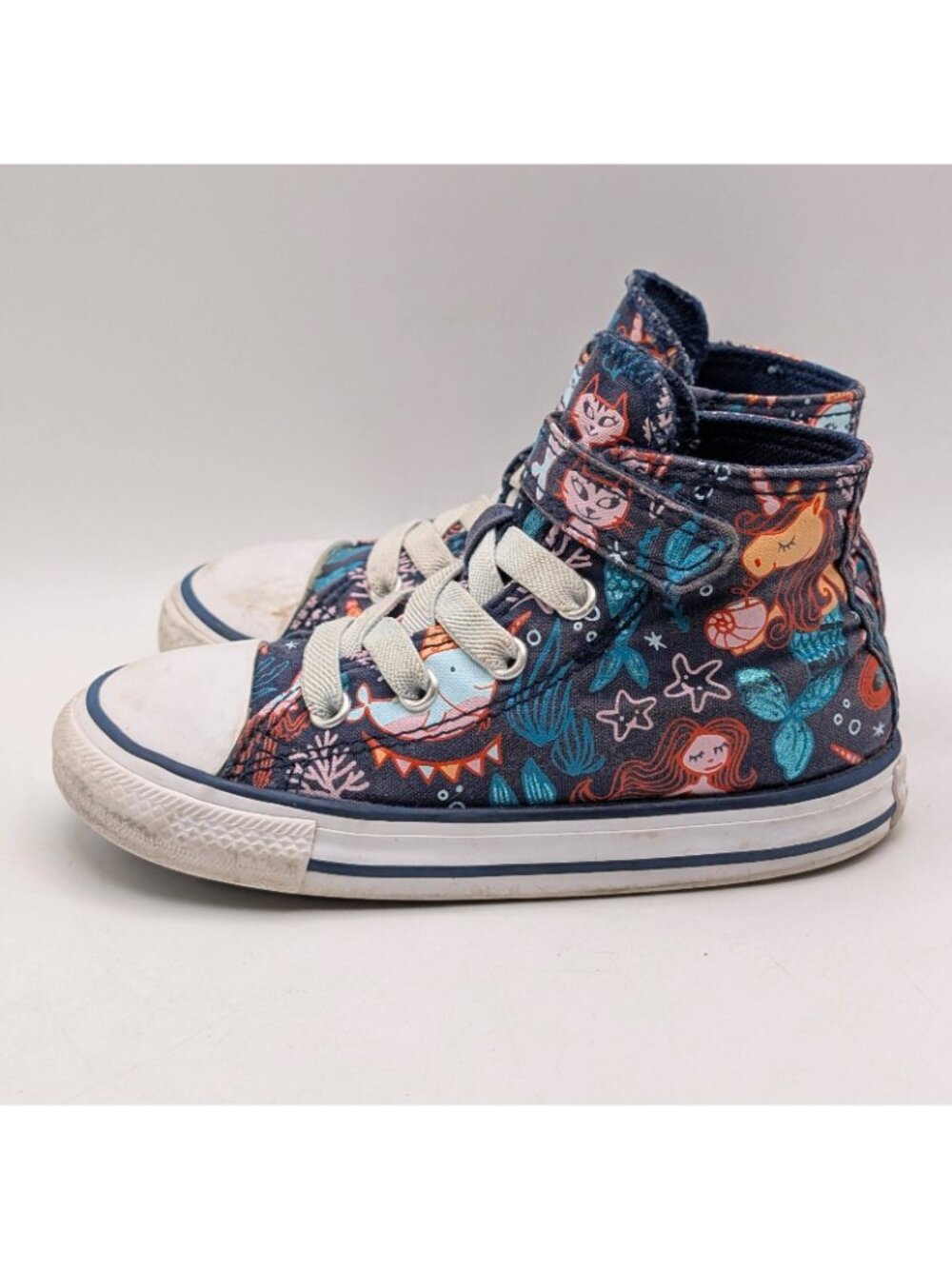 Converse All Star Mermaid Sea Creature High Tops Infant Toddler Size 8 Shoes - Picture 4 of 6